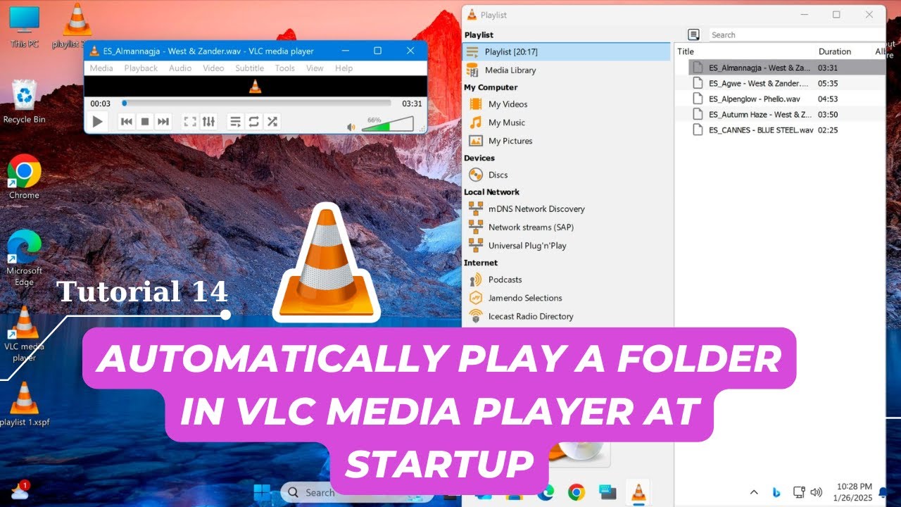 Как автоматически воспроизводить папку в VLC Media Player при запуске | Урок 14 по VLC