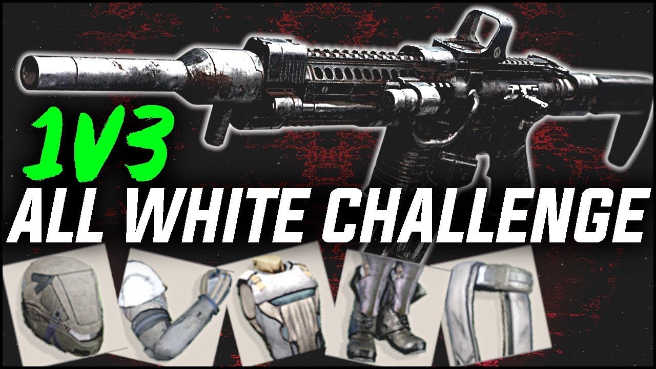 1v3 Elimination, ALL WHITE Weapons & Armor Challenge...