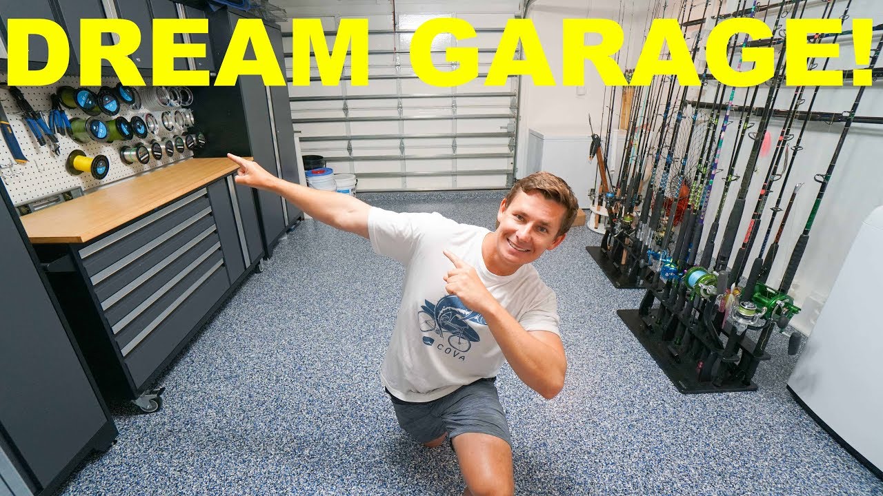 My DREAM Garage! NEW Age Cabinets, Epoxy Floor, Lighting, Rod Storage (Complete Remodel & Makeover)