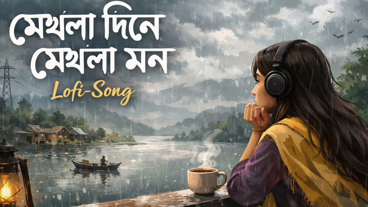 মেঘলা দিনে মেঘলা মন | Meghla Dine Meghla Mon | Bengali Lo-Fi Song | Relaxing Love Vibes