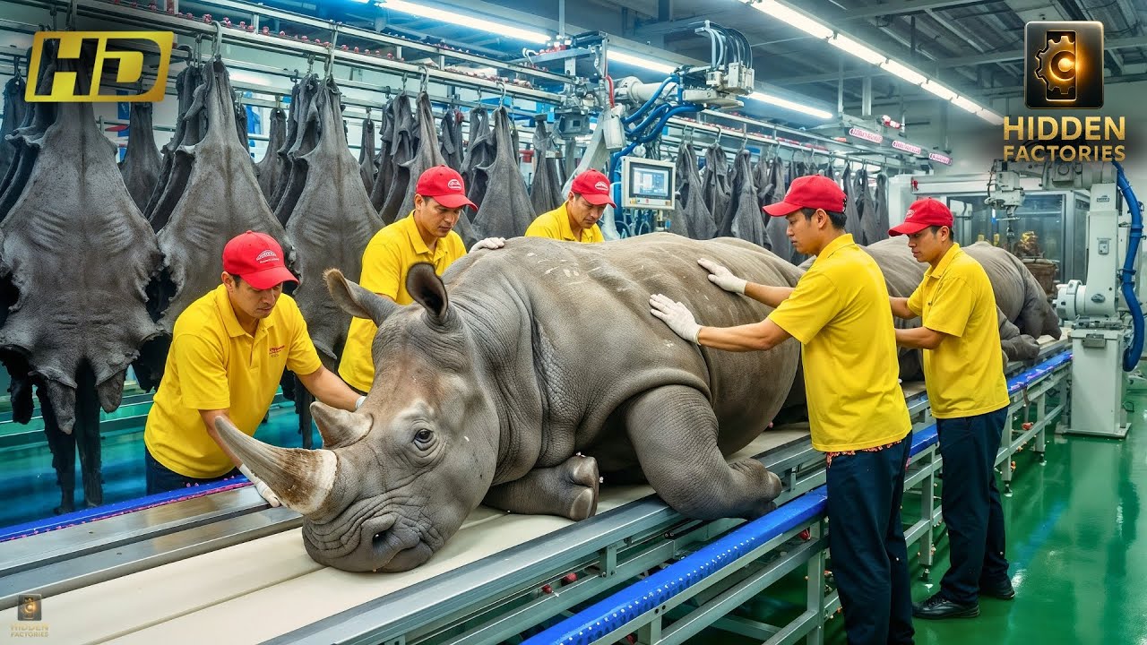 Inside the Rhinoceros-Leather Factory: From Giant Hide to Luxury Fashion (Full Process)