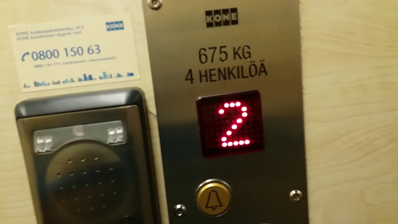 Crappy 2007 KONE-Motala CD, CWL&MRL Traction Elevator at Rouskunkatu 19A, Sienimäki, Imatra, Finland