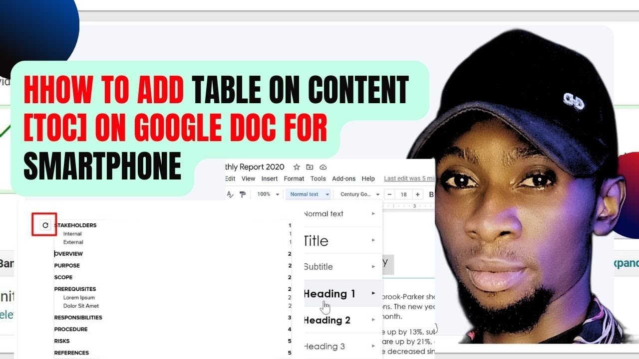 Как создать таблицу содержания в Google Doc для смартфона
