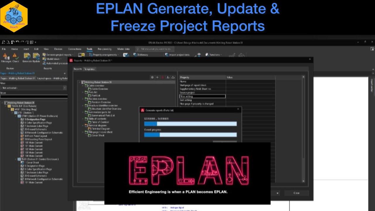 EPLAN Electric P8: Generate, Update & Freeze Project Reports #electrical #eplan #eplanp8