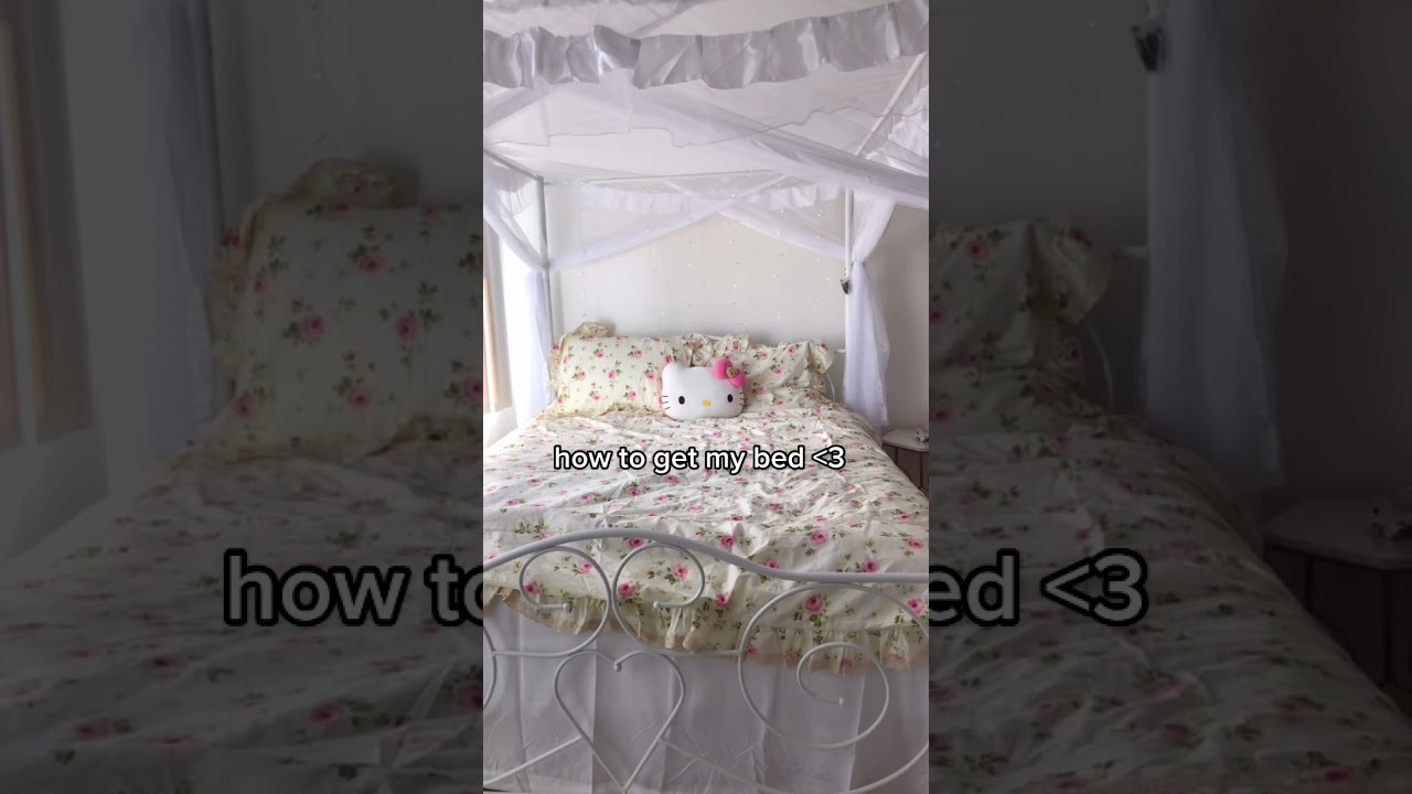 coquette bed 🧸⟡ ݁₊ . everything from amazon #coquette #pinkaesthetic #pinterest #hellokitty