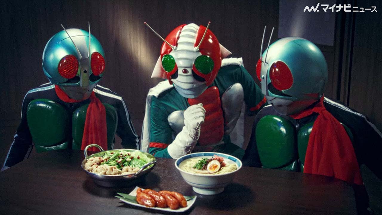 仮面ライダー1号・2号・V3、福岡名物に興味津々⁉︎ 映画さながらアクション満載　法人向けICT サービスブランド「QT PRO」WEBCM＆メイキング
