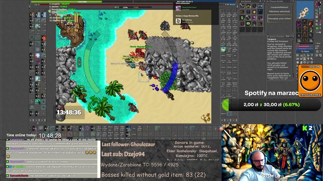 TIBIA TARGUNA NOWA LOKACJA 8-20 PoV 8lvl ED (FREE MOUNT)