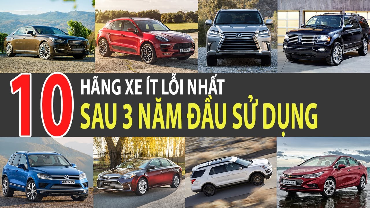 Top 10 h&atilde;ng xe &iacute;t lỗi nhất sau 3 năm sử dụng, theo J.D. Power | TIPCAR TV