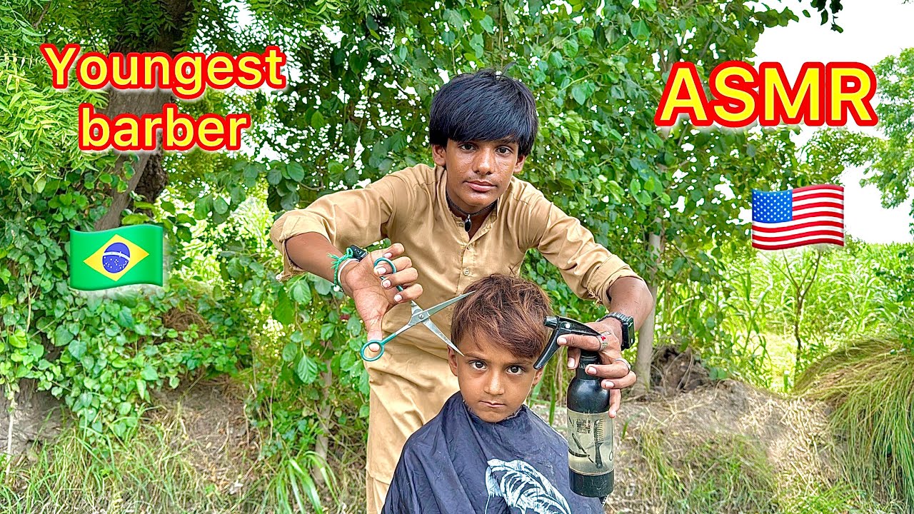 ASMR youngest barber 💈 in the world Amazing $1 Haircut 