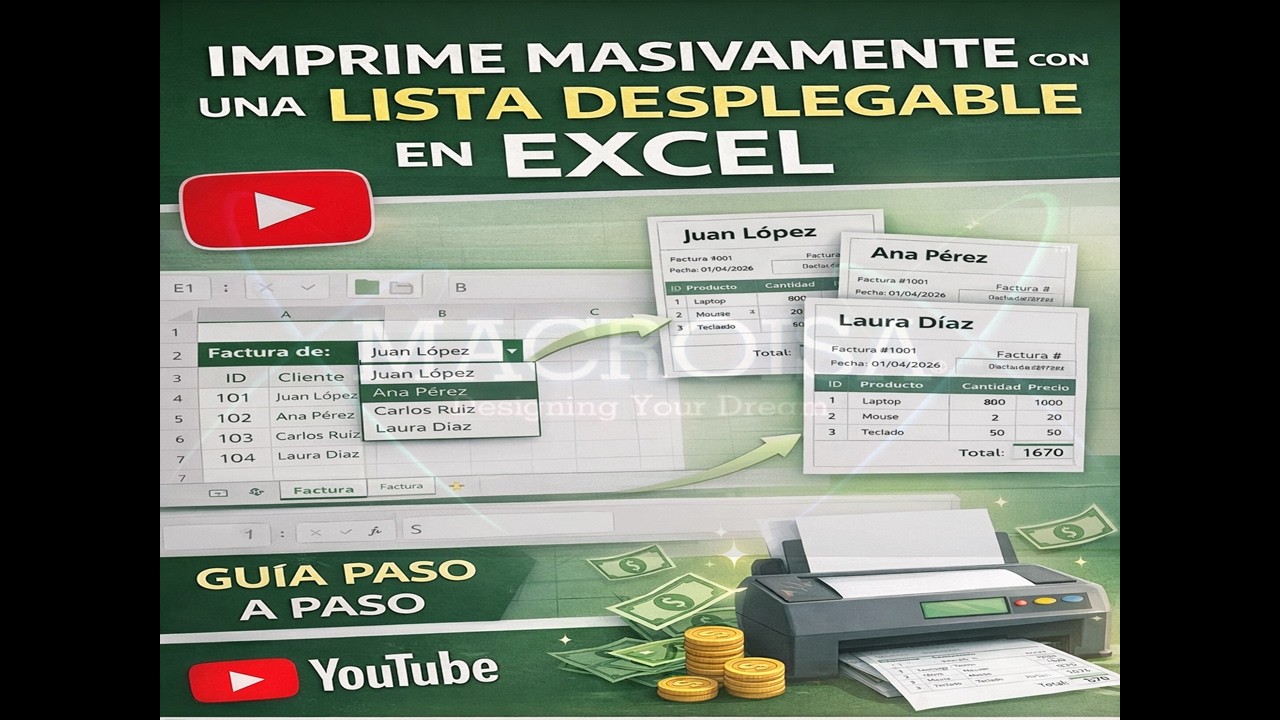 Como imprimir masivamente en Excel con una lista desplegable
