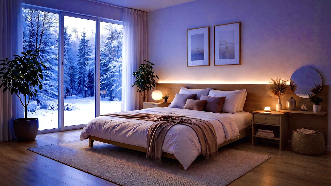 Snow Falling Indoors ❄️ Dreamy Winter Jazz Lo-Fi | Cozy Ambient for Focus & Relax