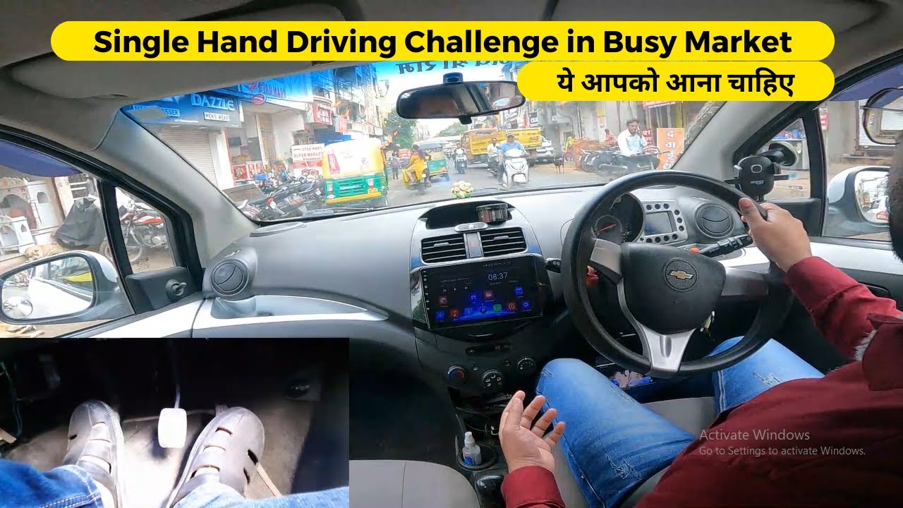 Single Hand Driving Challenge in Busy Market | Single Hand Driving Tips