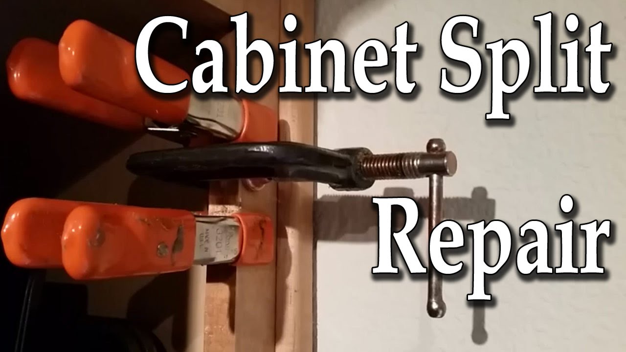 Fix a split cabinet screw hole (hinge mount) repair
