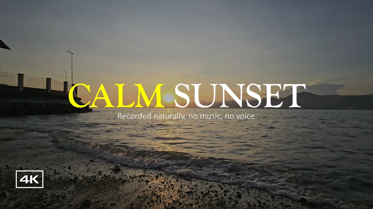4K Stunning Sunset at Ambon Bay ASMR | Calm Sea & Warm Evening Light | No Music • Ambient Only