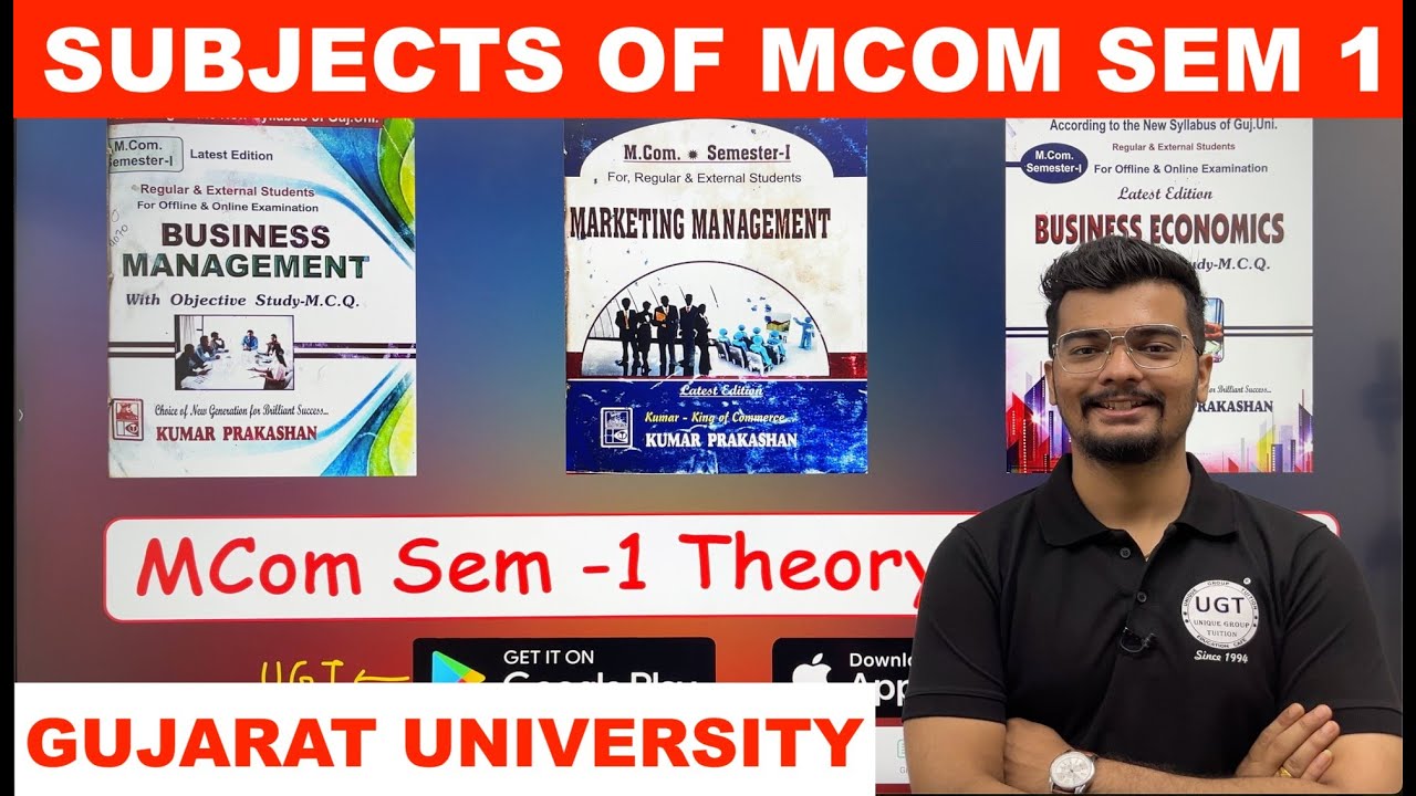 Subjects of MCOM Sem 1 | Gujarat University | FY MCOM New Syllabus 2024-25 | UGT