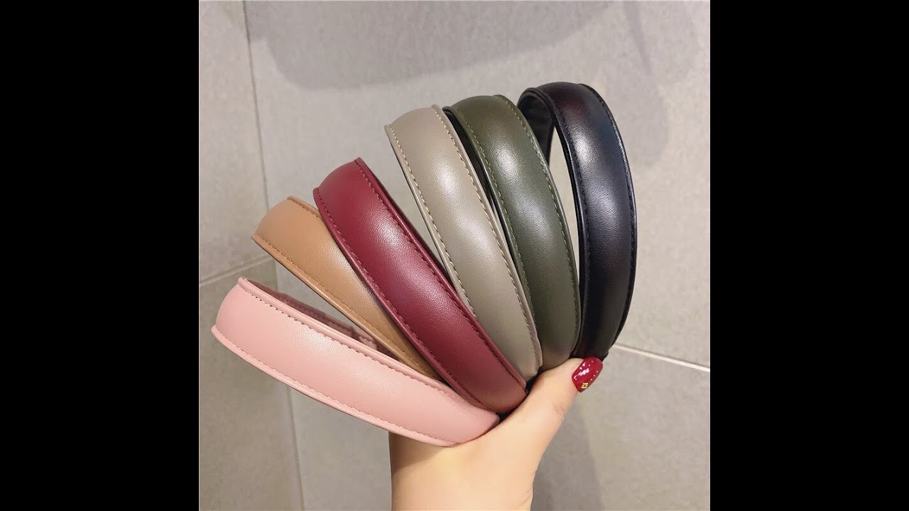 Solid color leather hairband simple wash face makeup headbands for women girls headdress korean hair