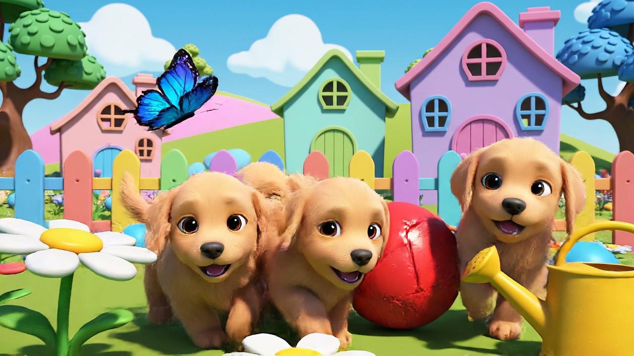 Five Little Puppies Wag Wag Wag | 🐶 Happy Dog Counting Song for Kids