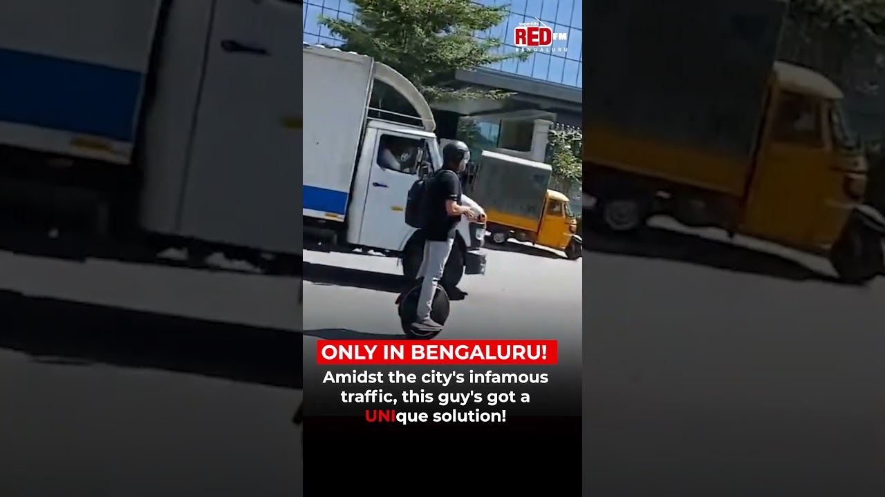 Only in Bengaluru! When traffic jams meet unicycling skills! | #bengaluru #trending #reels #viral