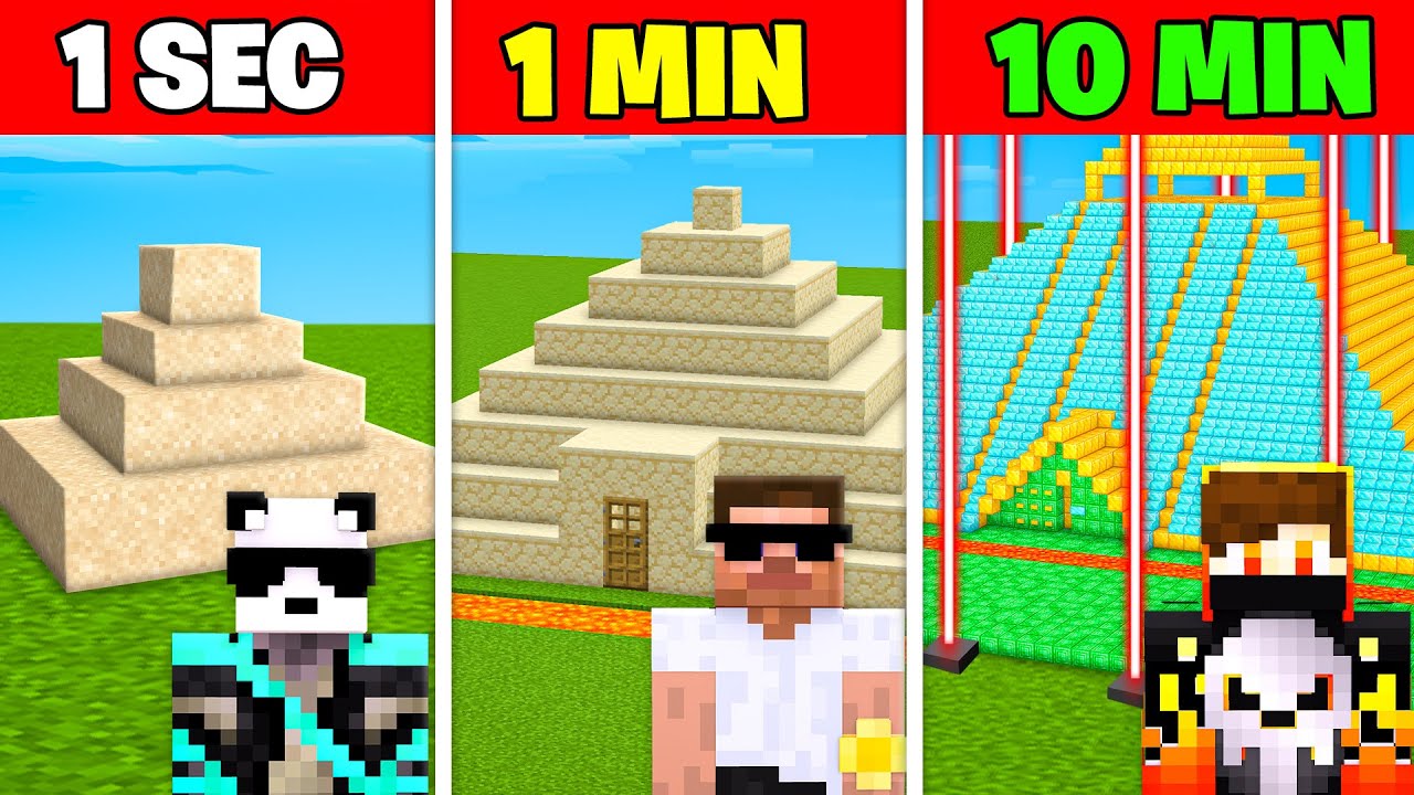 1 SEC VS 1 MIN SECURITY PYRAMID BUILD BATTLE 
