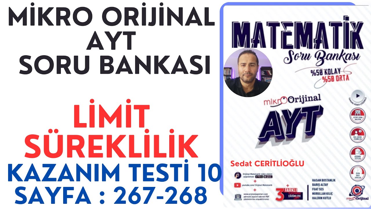 LİMİT SÜREKLİLİK | MİKRO AYT SORU BANKASI SYF:267-268 | #orijinalmatematik  #mikroorijinal # yks2024