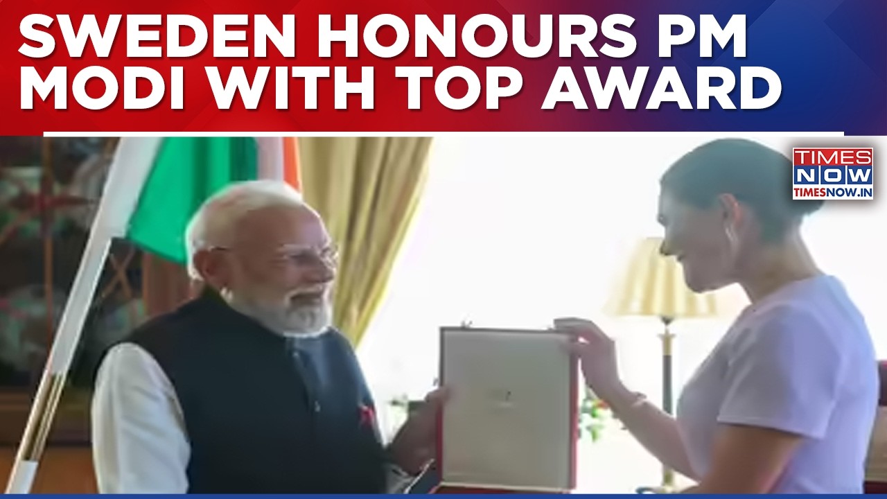 PM Modi Receives Sweden&rsquo;s Highest Civilian Honour During Delegation Talks In Stockholm
