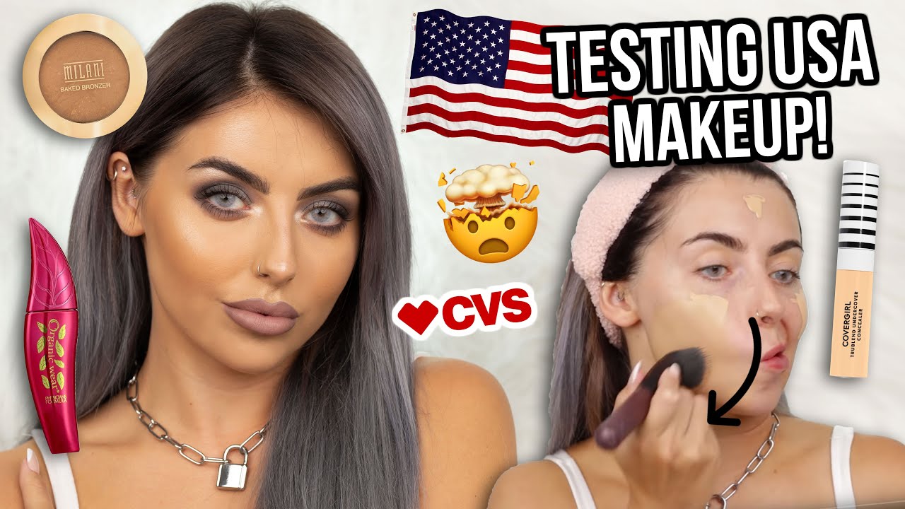 TESTING AMERICAN DRUGSTORE MAKEUP! IS IT WORTH THE HYPE? FIRST IMPRESSIONS + REVIEW!