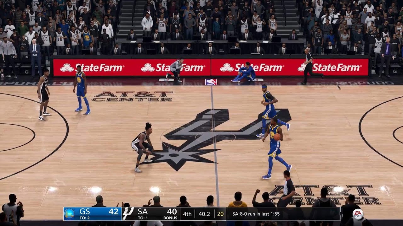 NBA LIVE 19 - Golden State Warriors vs San Antonio Spurs - CPU SIM Full Game PS4 PRO - HD