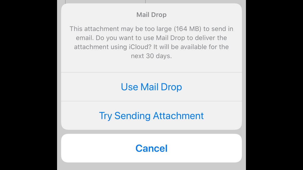 How to use Mail Drop in iOS