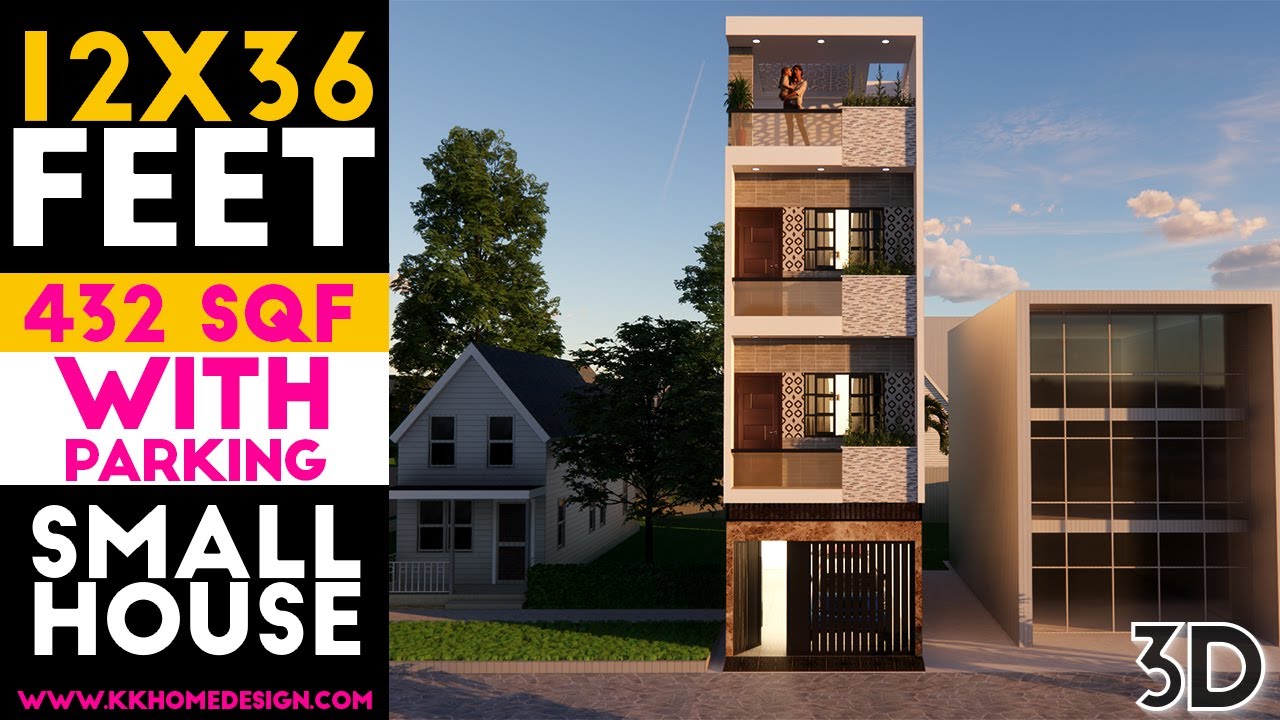 Small Space House Design 12x36 Feet With 2 Car Parking || 432 SQF || Plan#35