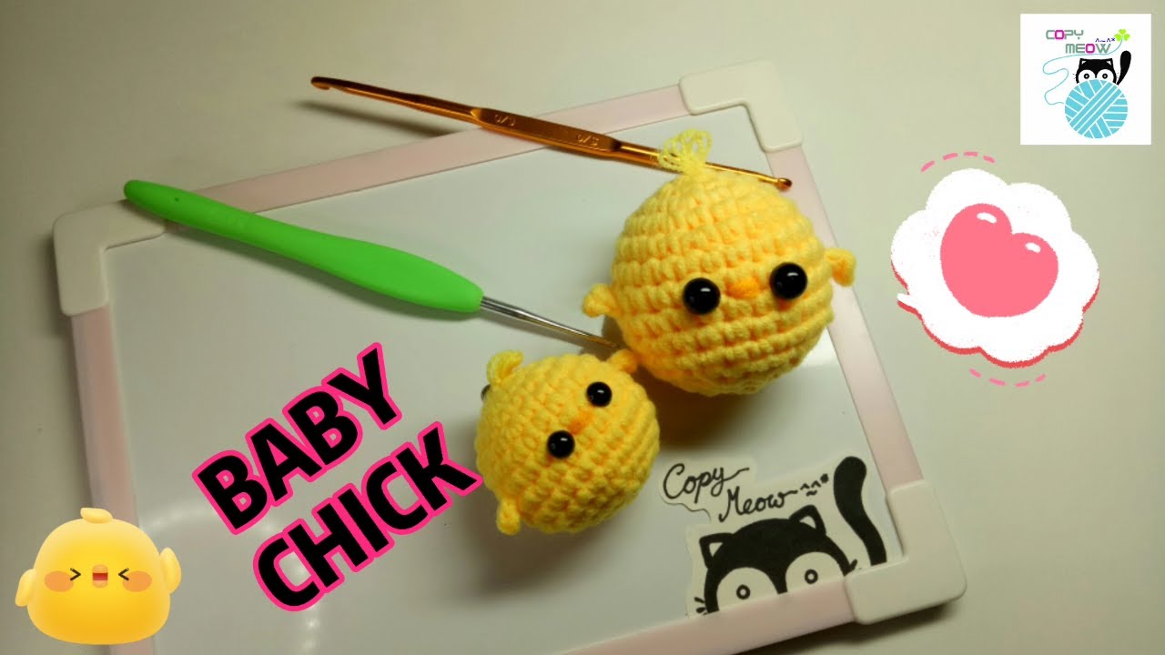 How to crochet a baby chick ကြက်ရုပ်ထိုးနည်းလေး  #ÇÖPY MËÖW ๑•̀ㅁ•́๑ #CrochetDoll #AdminIvy