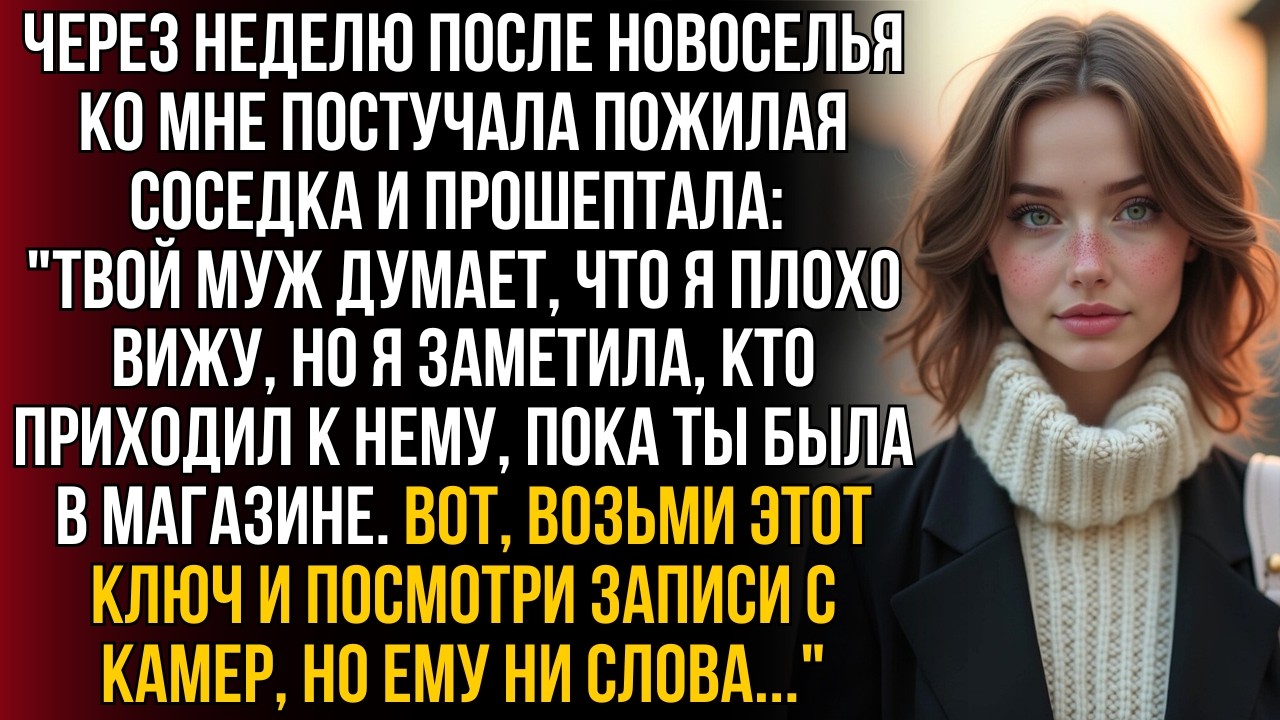 Соседка шепнула: «Мужу ни слова! Я видела, кто был у него, пока вы в магазине. Вот ключ от камер...»