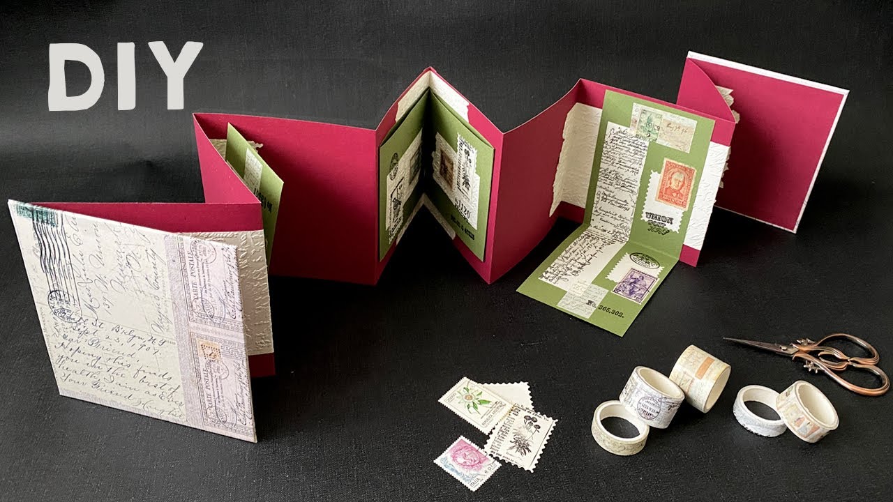Bookbinding : very EASY Accordion BOOK [ ASMR process ]