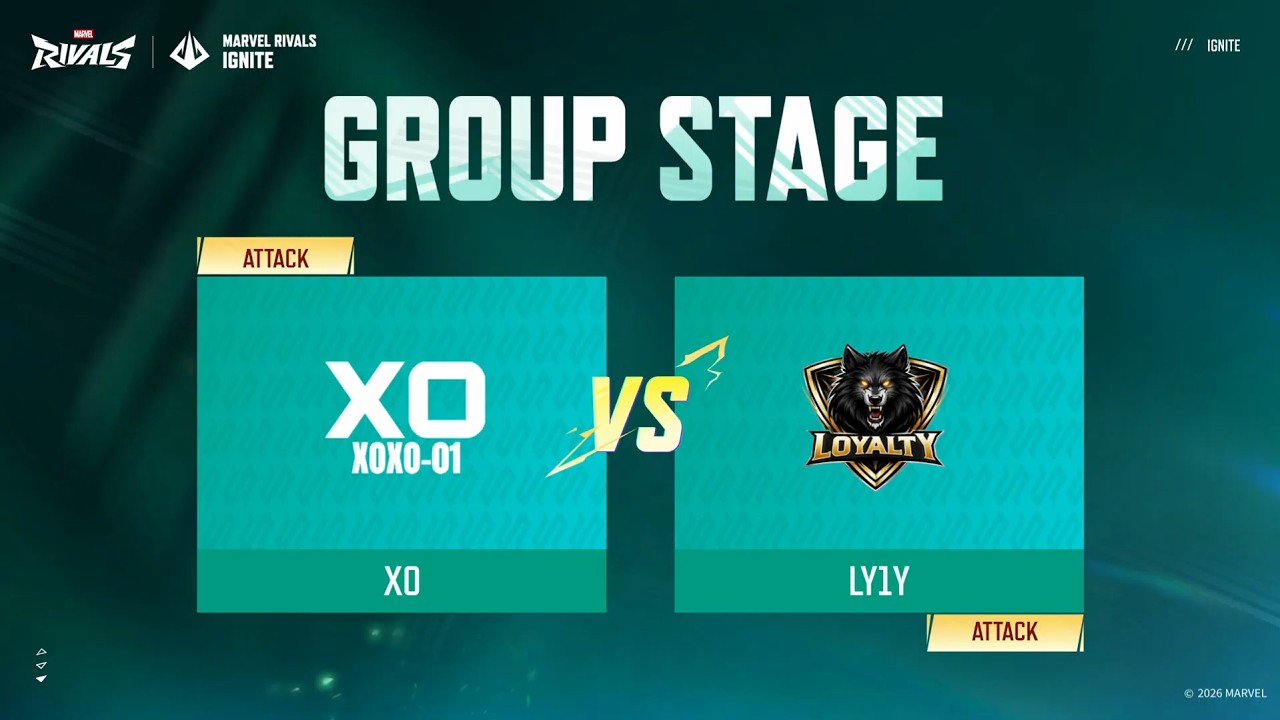 XOXO01 против Loyalty Ignite, предсезонный турнир 2026 года, групповой этап в Азии.