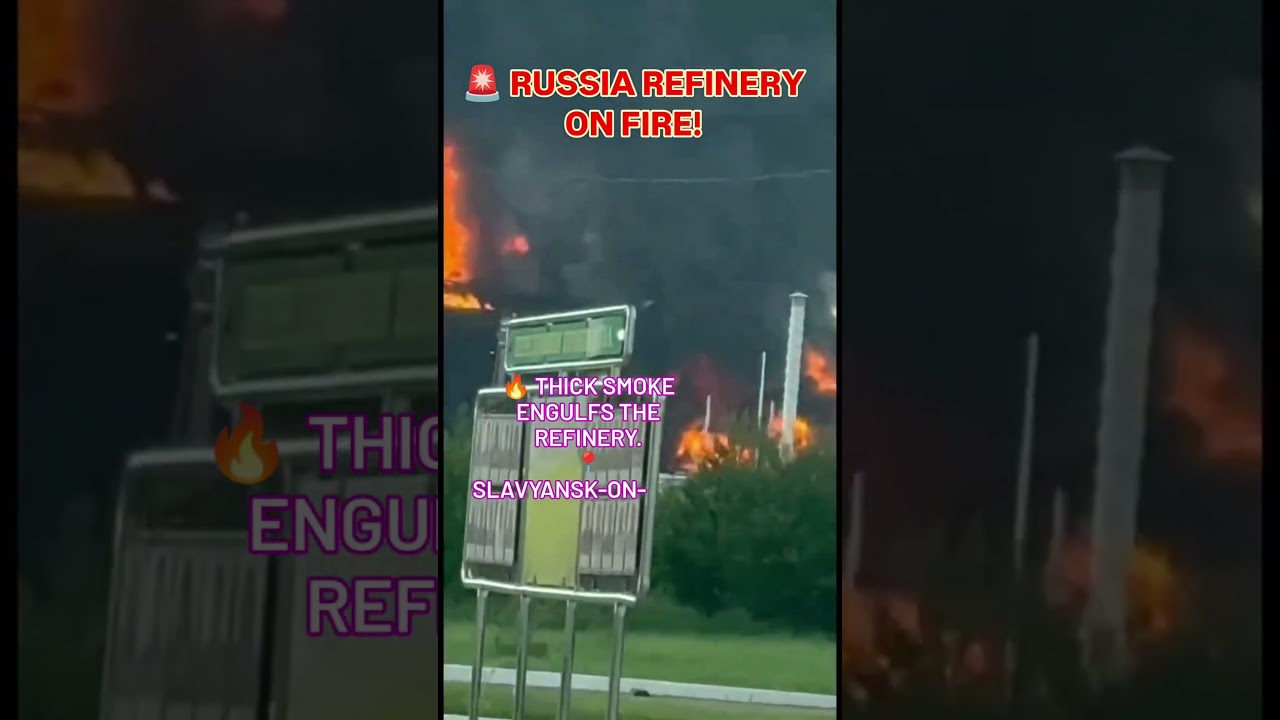 🚨 Ukraine Hits Major Russian Oil Refinery | Massive Fire at Slavyansk-EKO 🔥🇺🇦🇷🇺