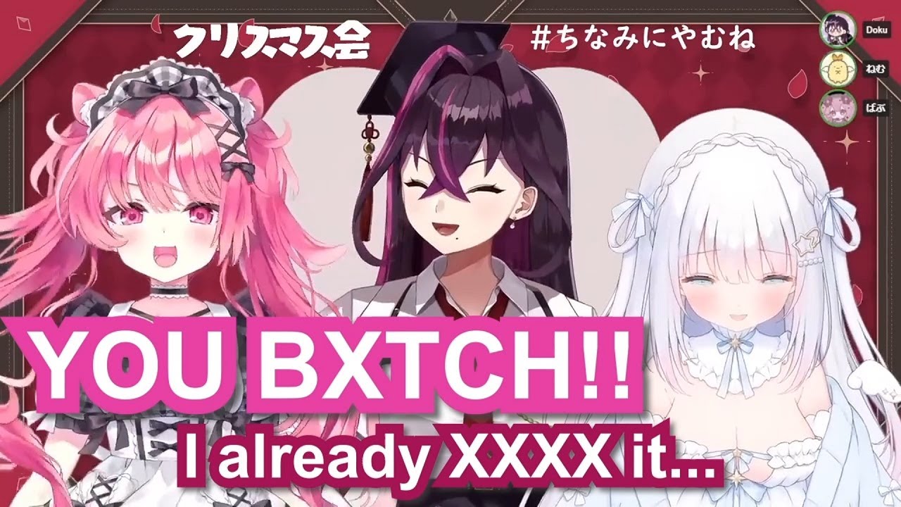 Dokugai Chinami, Babuchi Yamu & Shiroha Nemu's Christmas party【Eng Sub / Unhinged / Vtuber】