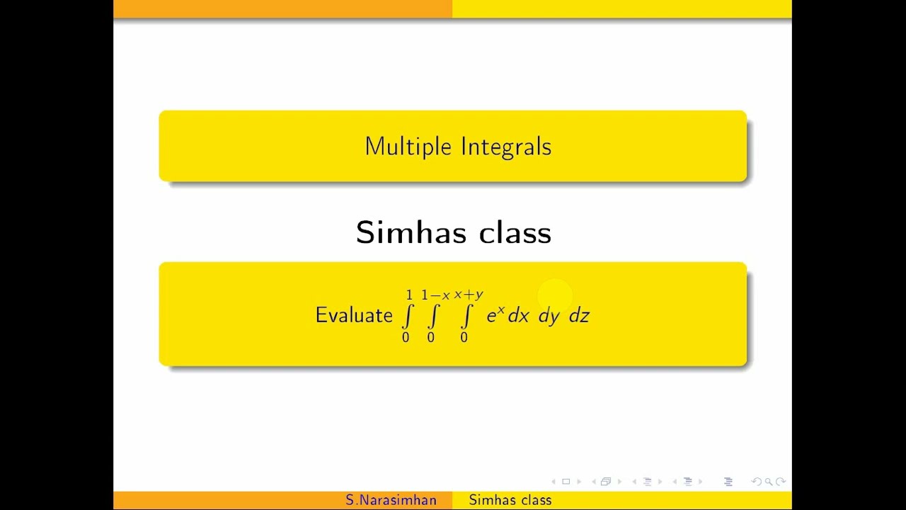 #tripleintegrals integral 0 to 1 integral 0 to 1-x} integral 0 to {x+y}  e^{x}dx dy dz