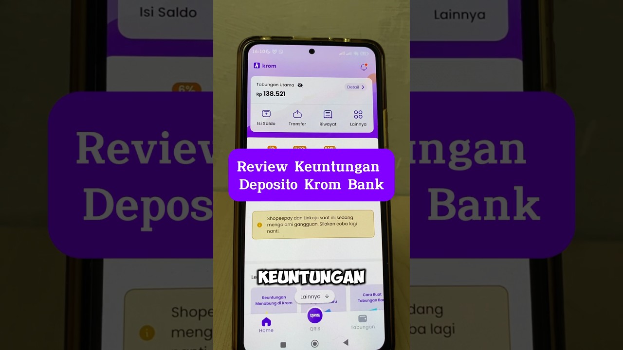 Review Keuntungan Deposito Di Aplikasi Krom Bank 