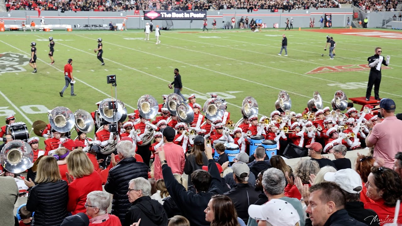 NC State Marching Band - NC State Fight Song during Halftime Show at Football Game, 10/12/2024.