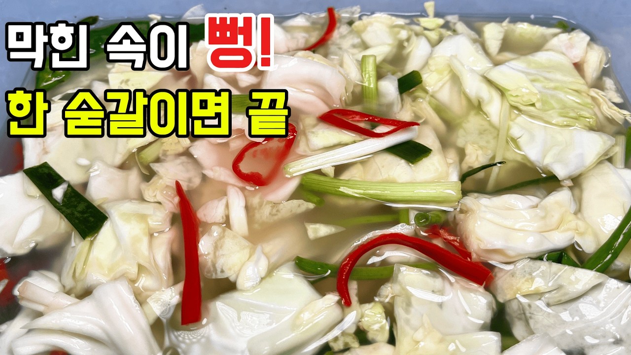 기름지고 더부룩할때 시원한 양배추물김치가 딱! 이에요 #양배추물김치 #양배추 #유산균 #소화장애 #물김치