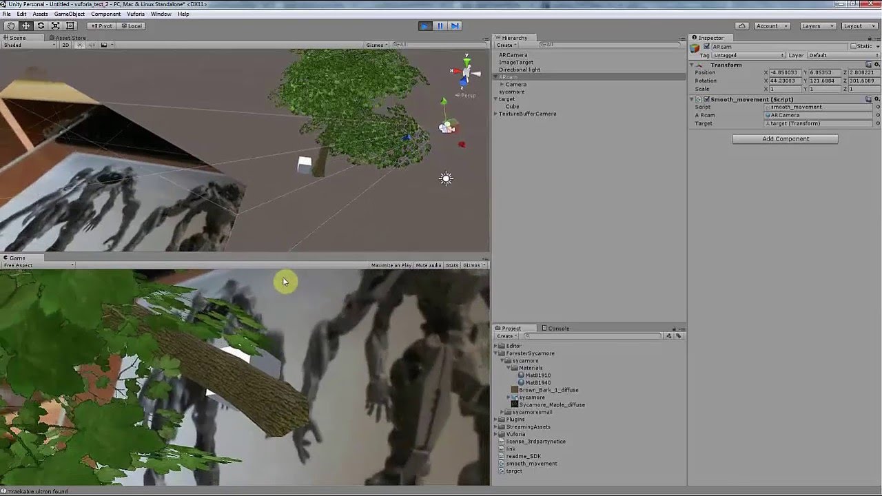 unity3d augmented reality vuforia camera shaking fix