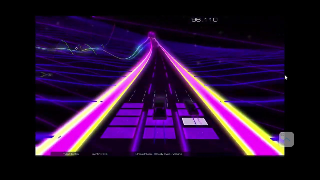 Audiosurf 2 Ep. 3759: Unlike Pluto - Cloudy Eyes. 190K score. Mono Turbo.