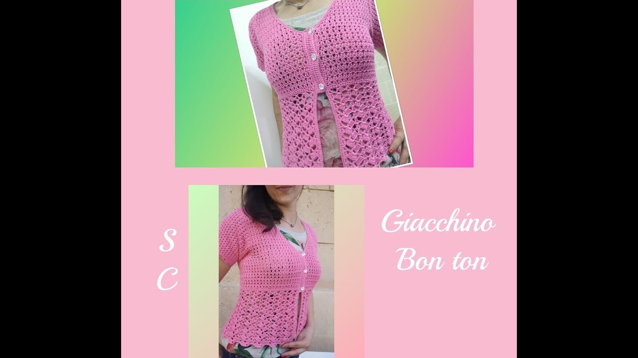 Giacchino Bon ton / scollo a v in top down senza raglan / tutorial di uncinetto/ Prima parte