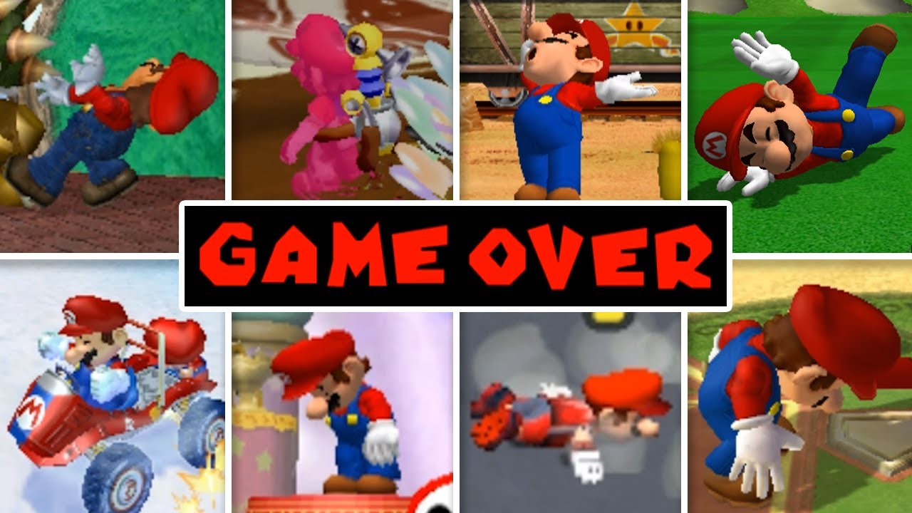 Evolution of Super Mario (GameCube) Games Death Animations & Game Over Screens (2001 - 2005)