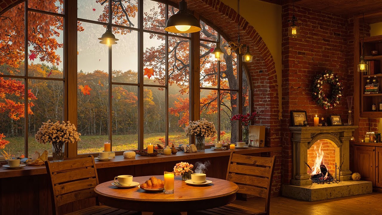 🍂 Cozy Fall Ambience with Mellow Bossa Nova & Fireplace Sound Rhythms Guiding Your Work, Study