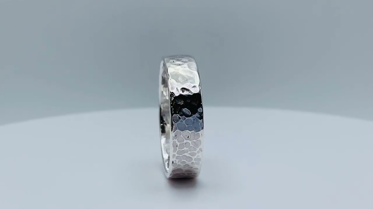 Sterling Band 5-6mm Classic Textured by Klee Angelie Jewelry