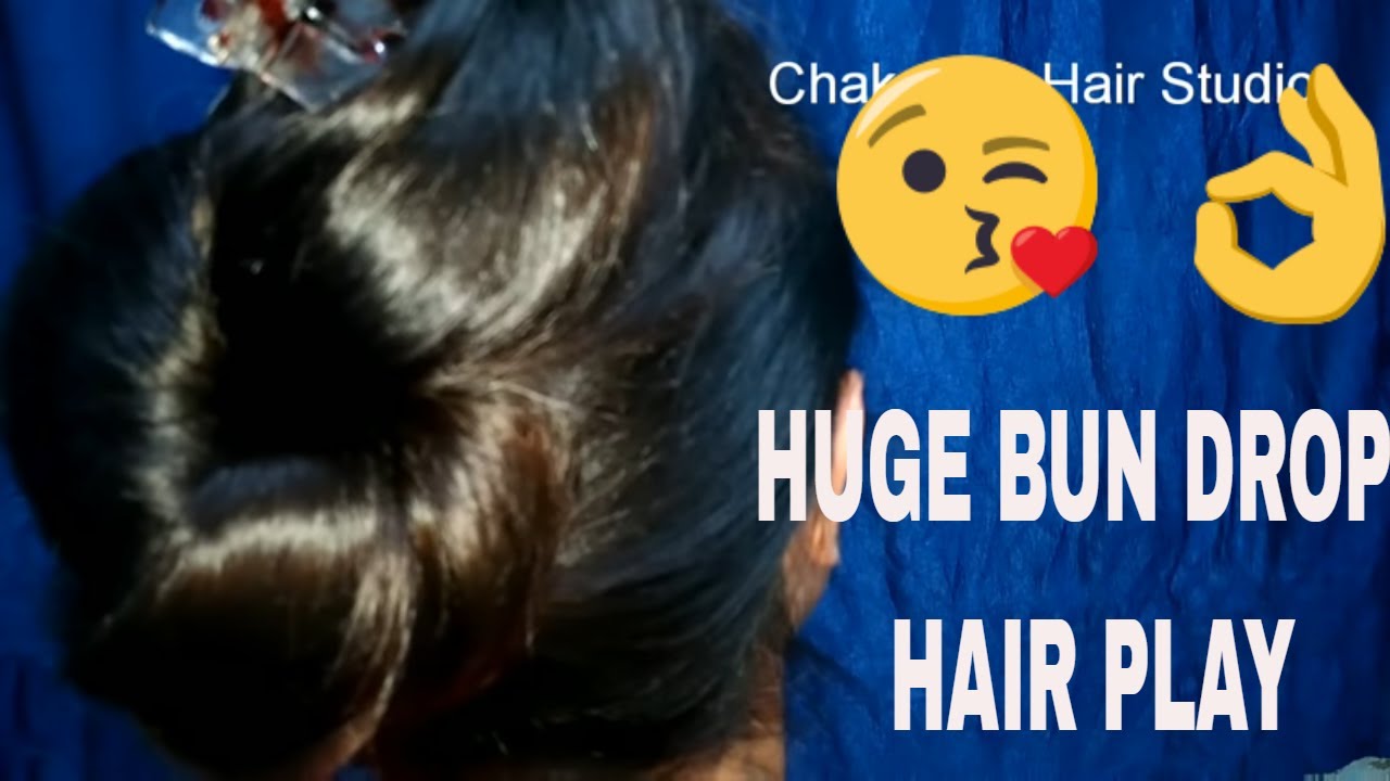 #LongHair #bundrop challenge/ long  hair bun