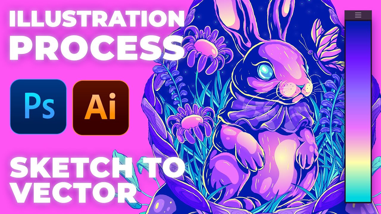 Creating an Easter Bunny Illustration in Photoshop and Illustrator - Speed Art