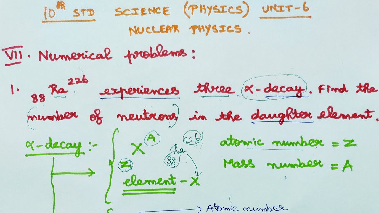 TN 10th SCIENCE PHYSICS |Unit 6 Book back problems/sums Qn.1,2 |NUCLEAR PHYSICS| ENGLISH MEDIUM|2020