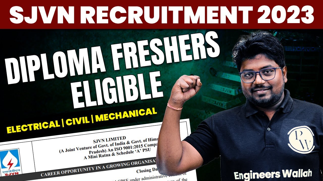 SJVN Recruitment 2023 || Electrical, Civil & Mechanical || Diploma Freshers Eligible 💪🔥