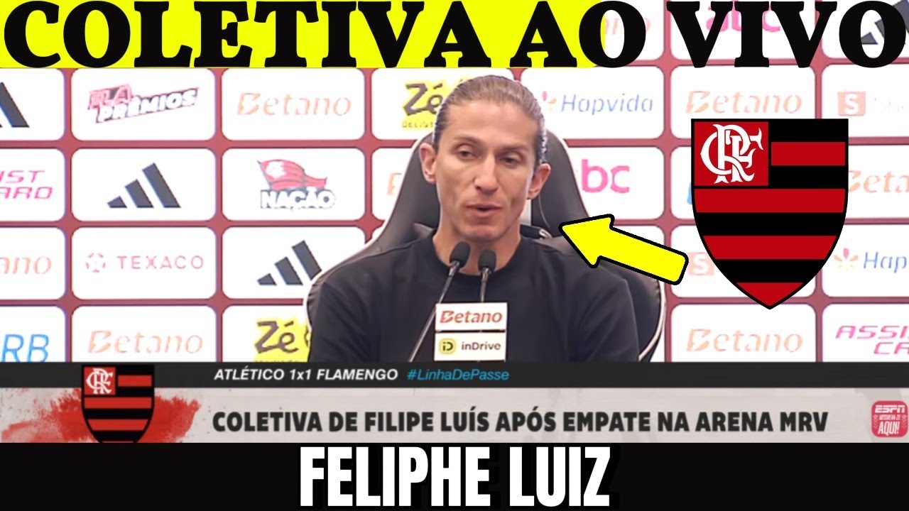 COLETIVA AO VIVO COM FELIPHE LUIZ TECNICO DO FLAMENGO !